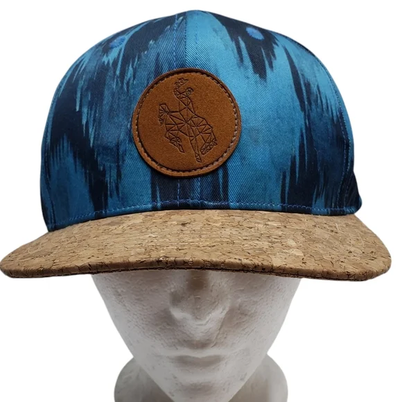 Buckin A Clothing Cap Blue Patterned Cork Brim Snap Back - Picture 10 of 10